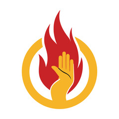 Creative Fire Hand Holding Logo