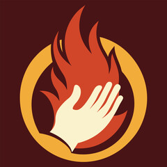 Creative Fire Hand Holding Logo