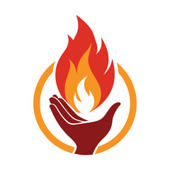 Creative Fire Hand Holding Logo