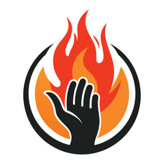 Creative Fire Hand Holding Logo