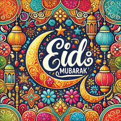 vector eid mubarak, muslim holiday