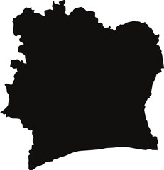 Côte d'Ivoire Map Black