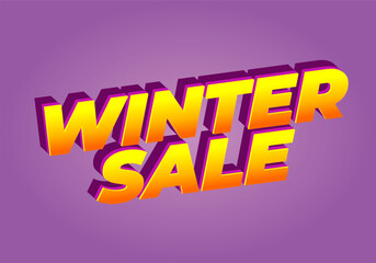 Winter sale text. Text effect for promotion ads in eye catching colors