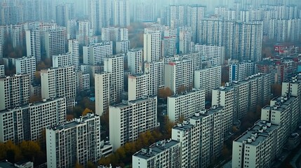 Obraz premium Abstract city skyline with skyscrapers in an urban cityscape at night