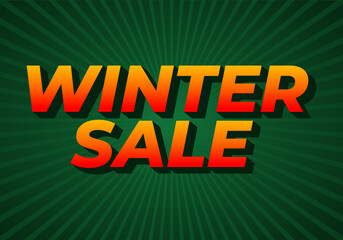 Winter sale. Text effect for social media or promotion ads