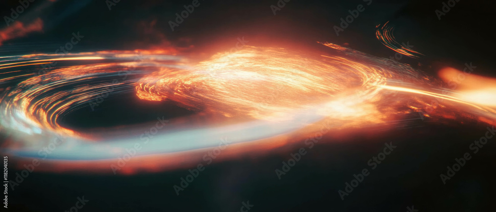 Poster Magic flames dancing in colorful patterns against a black background for game effects
