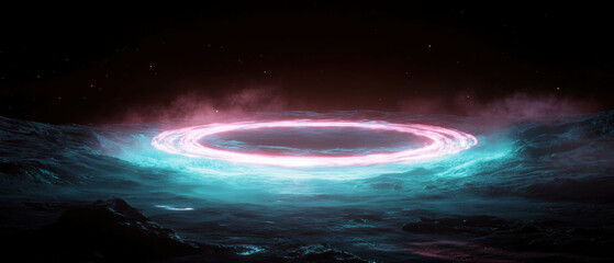 Magic portal effect swirling in a dark background creating an engaging transportation vortex