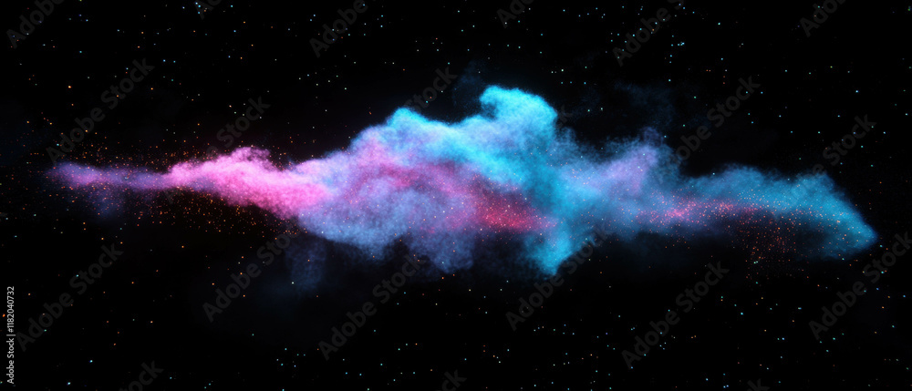 Poster Magical sparks create an enchanting display against a black backdrop in game VFX design
