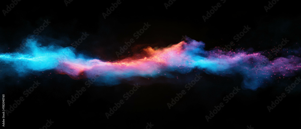 Poster vivid magical sparks create a mystical effect against a black backdrop