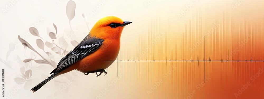 Poster captivating showcasing the vibrant and dynamic spectrogram of a bird s song featuring an array of co