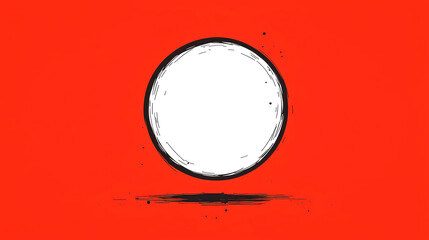 Abstract Red and White Circle: Minimalist Graphic Design