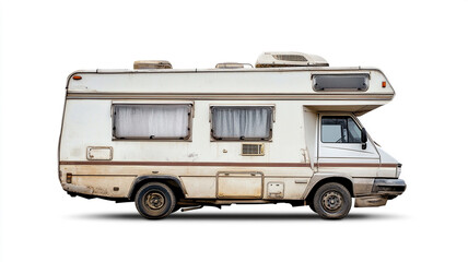 a modern white motorhome isolated on a white background