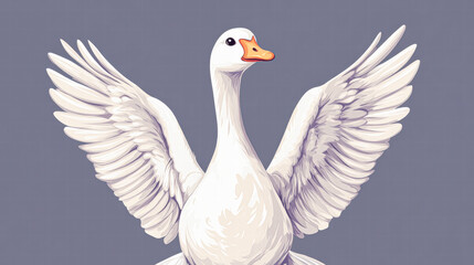 Fototapeta premium Majestic goose takes flight digital art serene background imaginative view