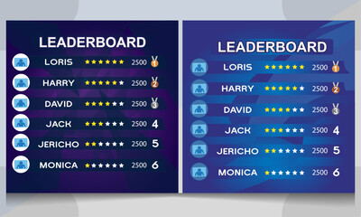 creative leaderboard design, game leaderboard vector. abstract colorful game leaderboard
