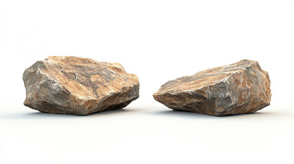 Fototapeta premium brown rock isolated on a white background