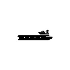Obraz premium Oil tanker Ship, Gas Boat Transportation Solid Flat Vector Icon Isolated on White Background.