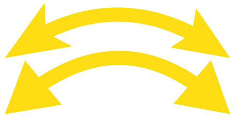 Dual arrow. Dual semi circle arrow. Vector illustration. Semicircular curved thin long double ended arrow. Double arrow icon set . two side arrows icon vector.