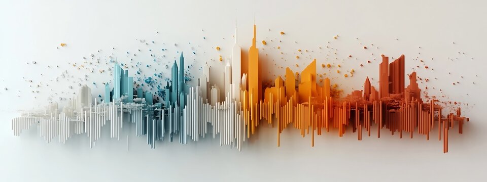 A visually striking and highly detailed depicting a futuristic cityscape with towering skyscrapers and a vibrant