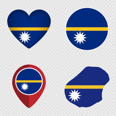 Nauru Flag Icons Pack. Vector illustration.