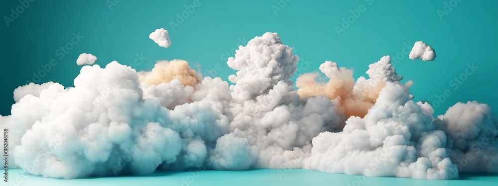 Poster a 3d rendered digital artwork that visualizes the frequency and occurrence of different weather patt