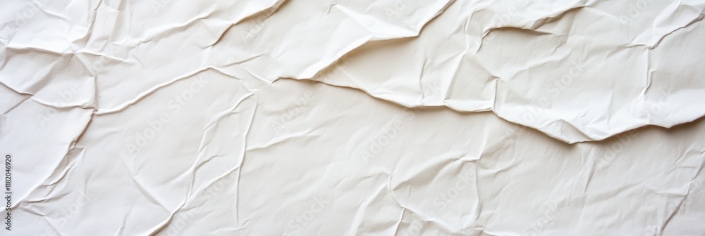 Poster White crumpled paper provides a textured and versatile backdrop, ideal for design mockups, adding a touch of realism and depth to creative projects