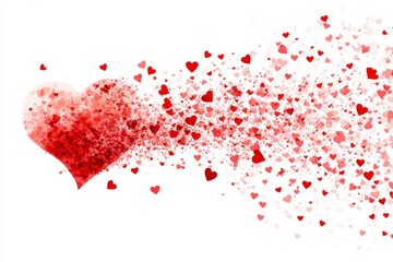 Fototapeta premium Valentines Day Floating Hearts Modern Background 1