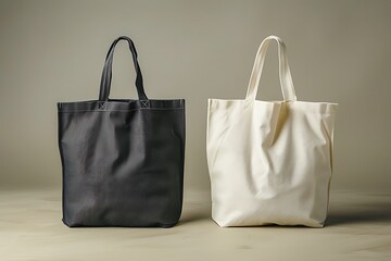 Mockup of a Canvas Fabric Tote Bag Featuring Sleek Branding and Minimalist Aesthetics