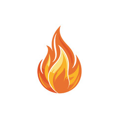Fire sign. Fire flame icon isolated on white background. Vector illustration