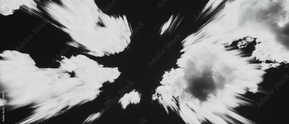 Aufkleber clouds moving swiftly across the sky captured in long exposure photography technique