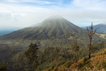 Volcanic slope at sunrise at Java island Indonesia