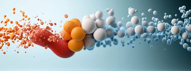 Vibrant 3D rendered diagram illustrating the frequency response of a biological receptor to different stimuli  The dynamic