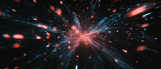 Fototapeta premium Colorful fireworks bursting against a black background create a festive atmosphere