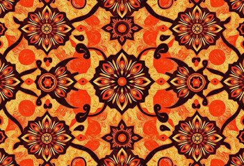 Oriental pattern. Oil painting. Pattern for printing on wall decorations, covers, leaflets, business cards