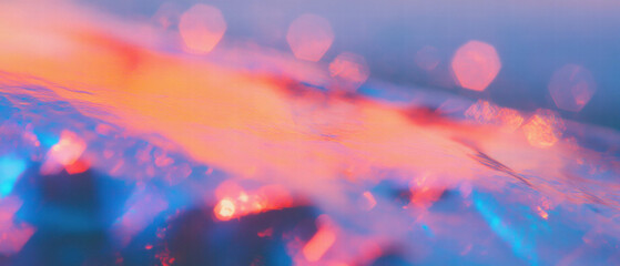 Fototapeta premium Frosted plastic overlay creating a diffused, soft, and blurry effect in vibrant colors