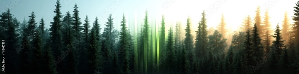 Poster digital 3d rendering of a spectrogram visualizing the frequency content of a forest s ambient sounds