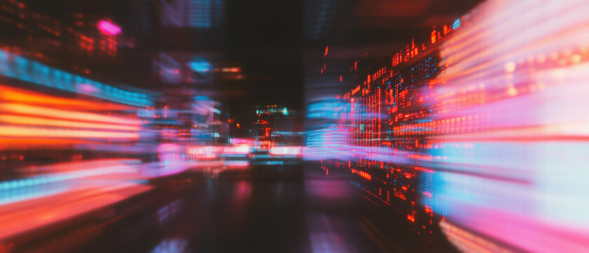 Glitch databending creates vibrant distortion of corrupted digital information