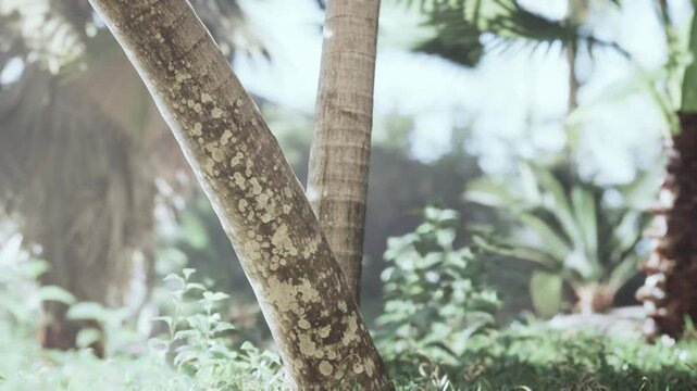 The palm tree in the forest