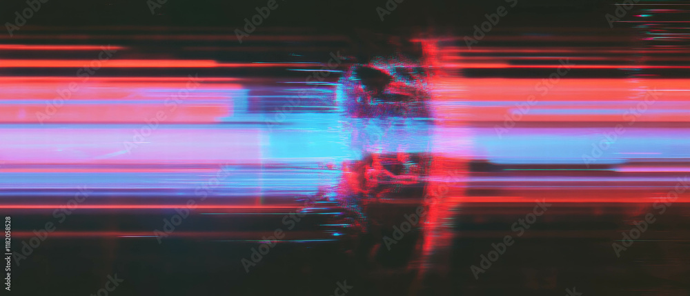 Fototapete Exploring the fascinating world of glitch effects in digital art and data distortion