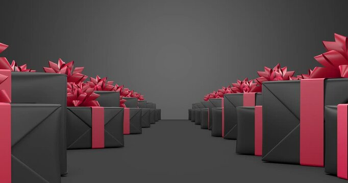 abstract gift box as present - 3d rendering 4k DCI seamless loop