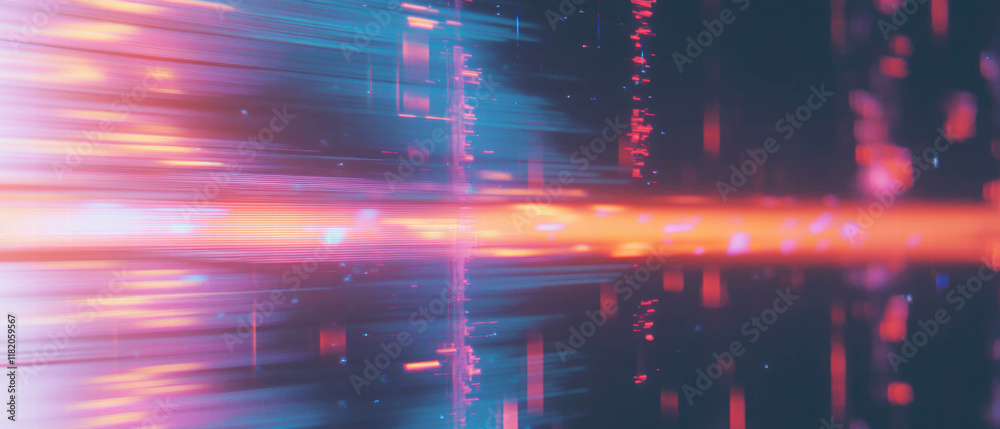 Poster Dynamic glitch effect displaying vibrant static noise and distorted pixels