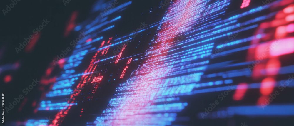 Aufkleber Glitch effect creating digital noise with distorted pixels and static visuals