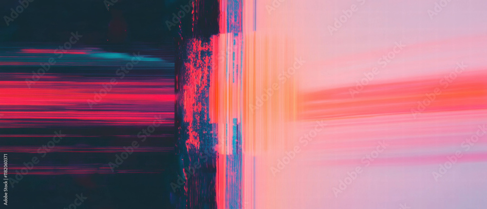 Aufkleber digital glitch effect showcasing technological breakdown and distortion