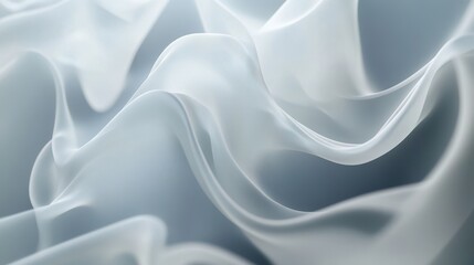 Obraz premium Abstract flowing white waves seamless design digital art minimalist environment close-up viewpoint versatile concept