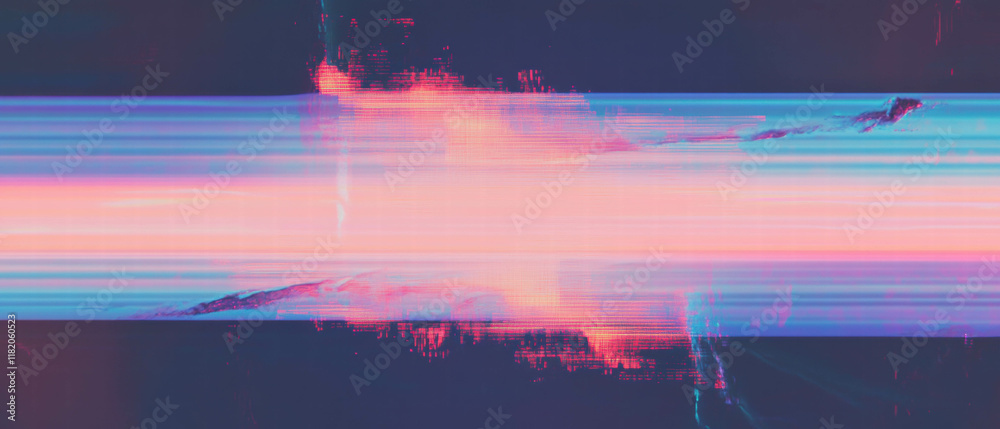 Poster Visual distortion through glitch effect showcasing data bending and digital alterations