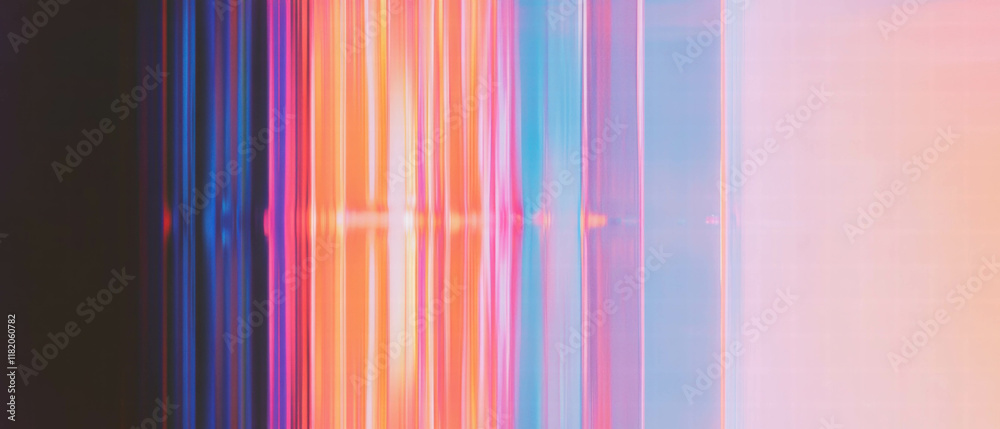 Fototapete dynamic glitch effect with vibrant colors creating a mesmerizing digital landscape