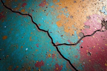 Weathered concrete floor with cracks and stains , cracked, cement, old