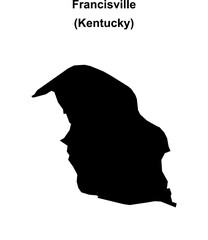 Francisville (Kentucky) blank outline map