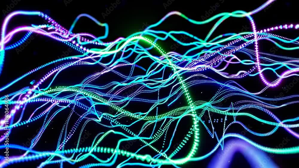 Poster captivating visual display of colorful wave patterns creating a mesmerizing digital experience at ni