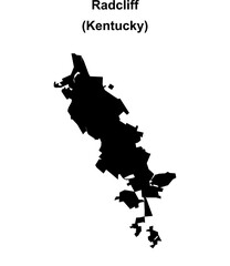 Radcliff (Kentucky) blank outline map