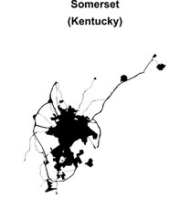 Obraz premium Somerset (Kentucky) blank outline map